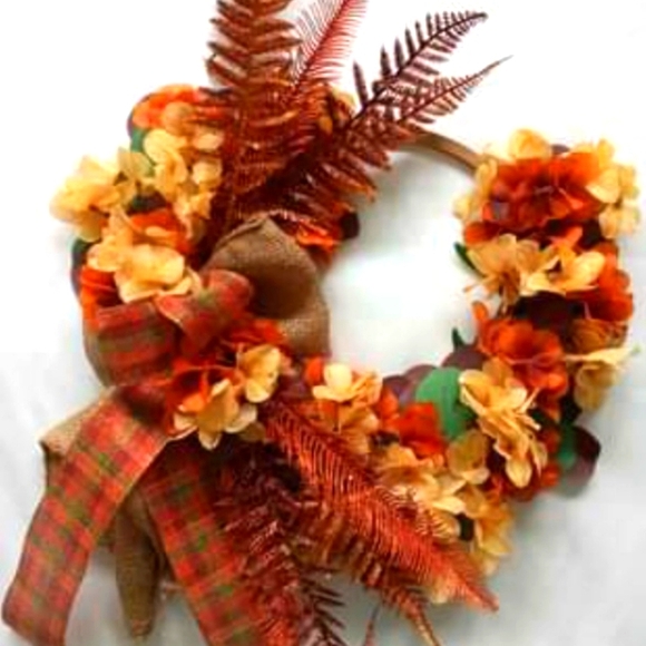 Fall Fern Wreath Farmhouse Wreath Autumm Decor - Picture 1 of 5